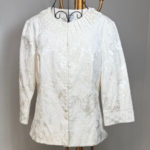 Chico’s White Floral Lace Jacket